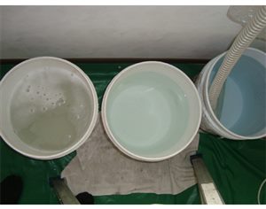ダイキンエアコンAN22LCS完全分解洗浄の廃液・すすぎ