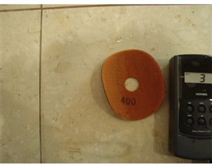 玄関人工大理石の補修研磨１工程目の数値